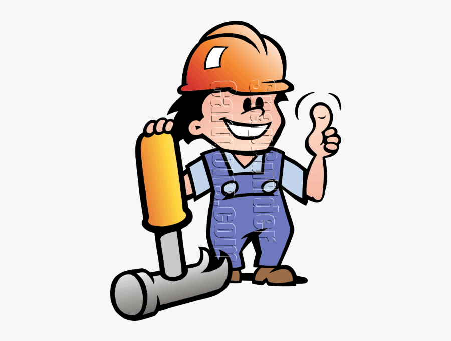 Mechanic Man With Hammer & Hard Hat - Logo Man With Hammer, Transparent Clipart