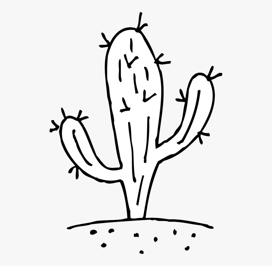 Desert Clipart Desert Plant - Clip Art Cactus Black And White, Transparent Clipart