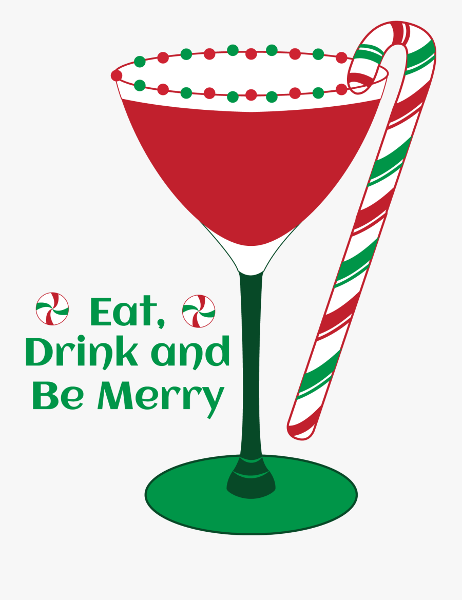 Drinking Clipart Christmas - Christmas Cocktail Glass Clipart, Transparent Clipart