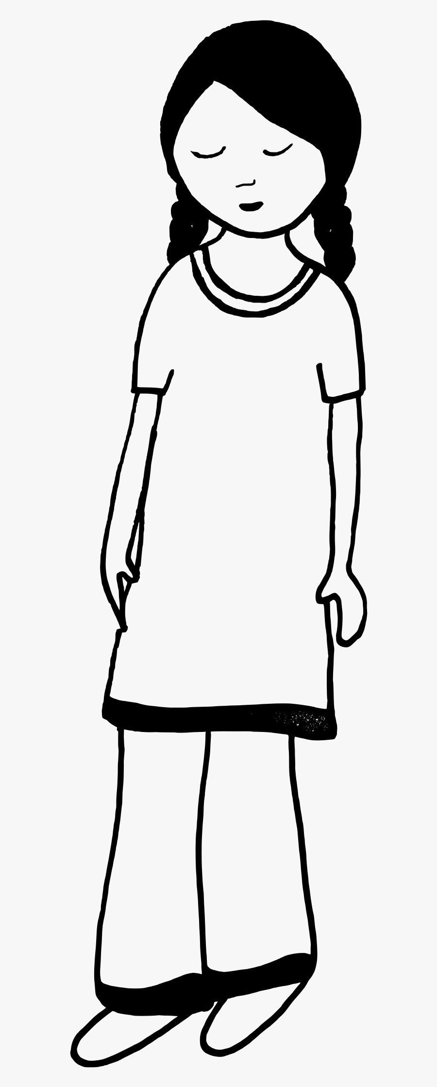 Vector Clip Arts - Girl Black And White, Transparent Clipart