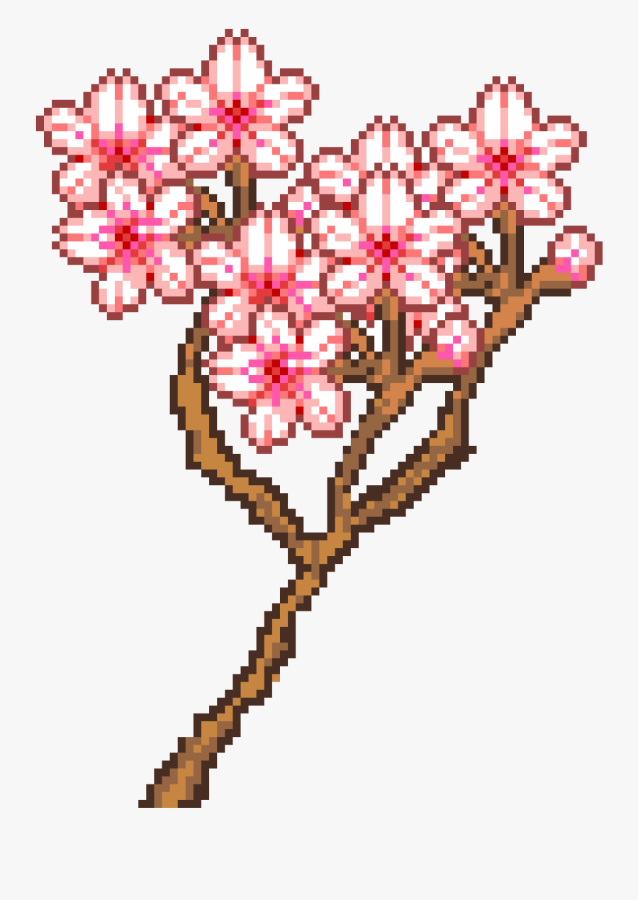 Sakura Cross Stitch Pattern, Transparent Clipart