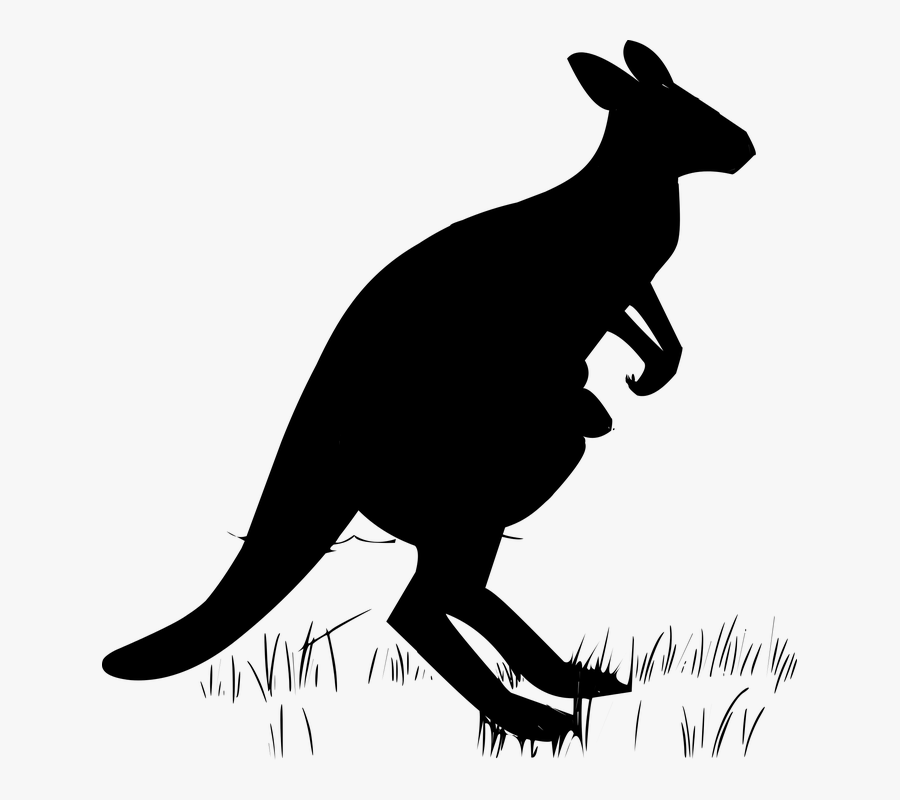 Kangaroo, Silhouette, Tattoo, Jump, Wallaby, Animal - Silueta De Un Canguro, Transparent Clipart
