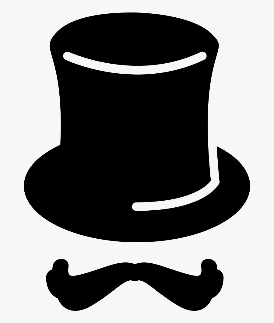 Top-hat With Moustache Comments - Top Hat Icon Png, Transparent Clipart