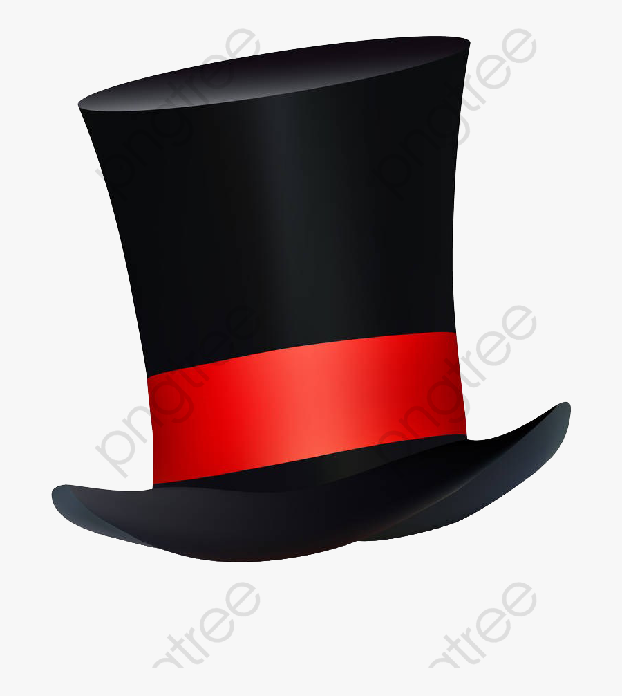 Top Hat Clipart Old Fashioned - Black Hat Clip Art Red, Transparent Clipart