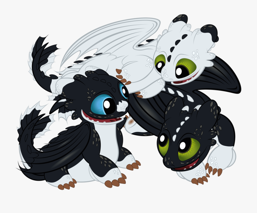 Night Light Clip Art - Light Fury Baby Dragons, Transparent Clipart