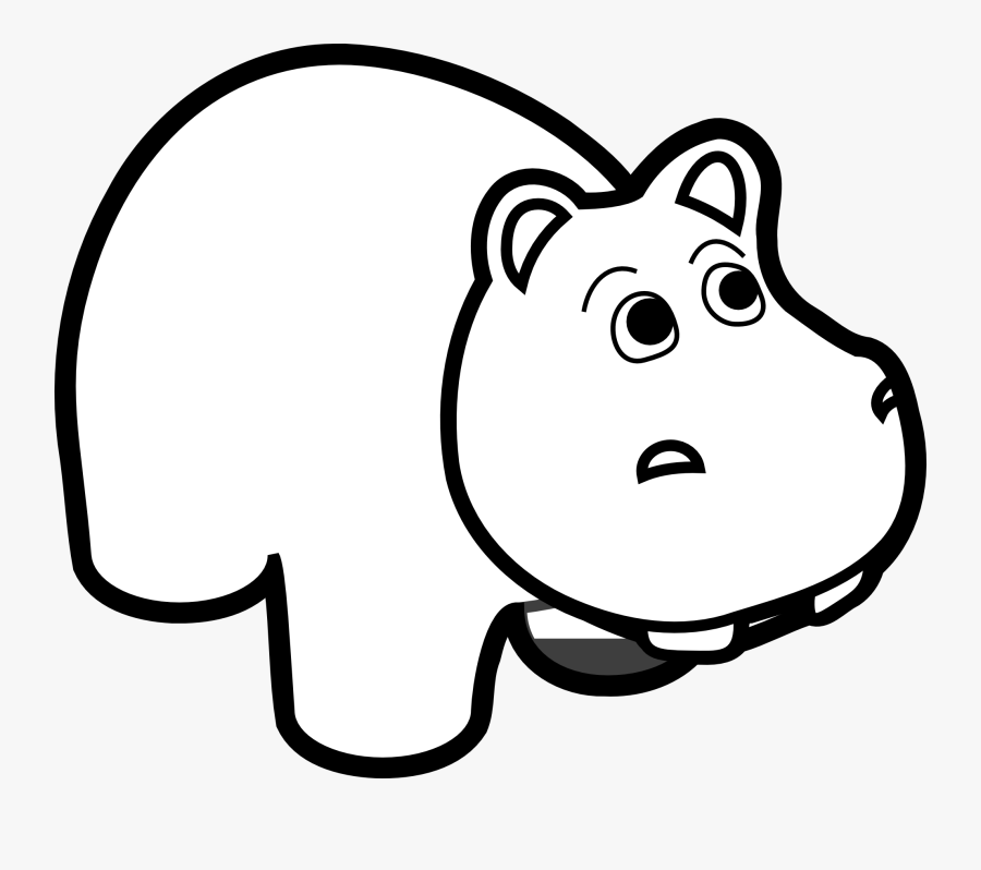 Download Free Vector Hippo Line Art - Hippo Clipart Black And White , Free Transparent Clipart - ClipartKey