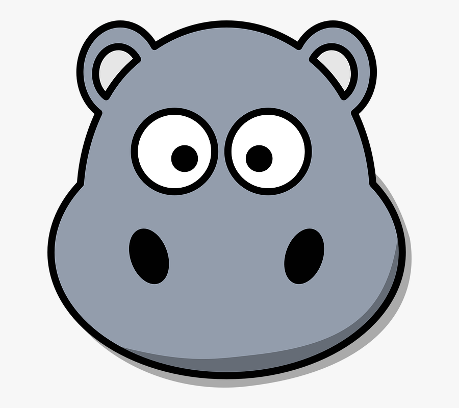 Hippo Face Clipart, Transparent Clipart