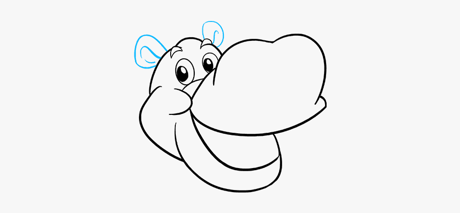 How To Draw A Hippo - Hippo Line Drawing, Transparent Clipart