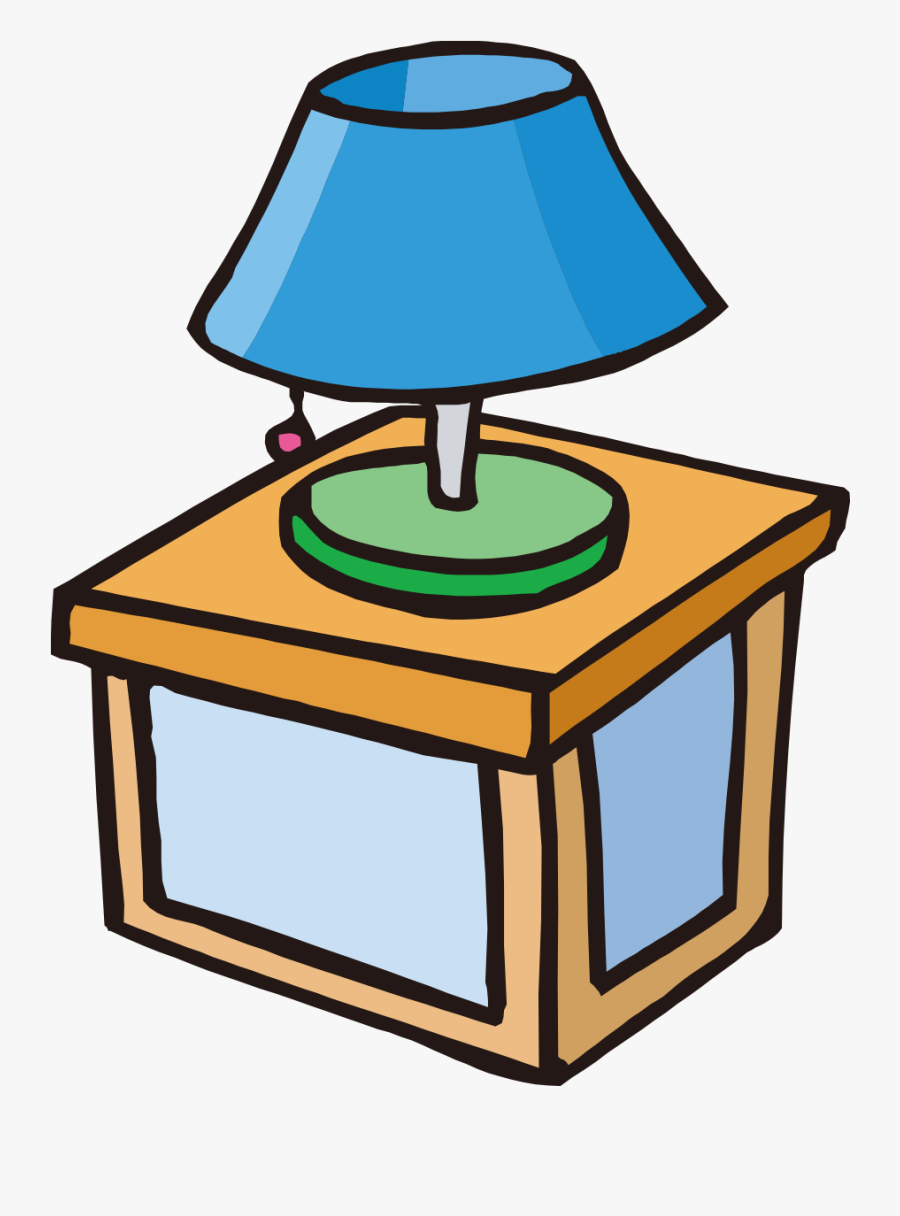 Clip Art Night Light Clipart - Lamp On The Table Cartoon, Transparent Clipart
