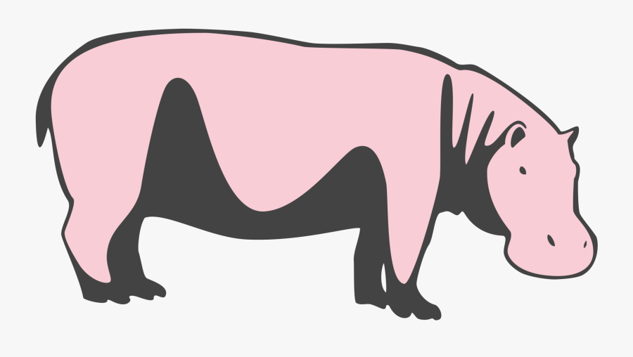 Hippo Outline Drawing, Transparent Clipart