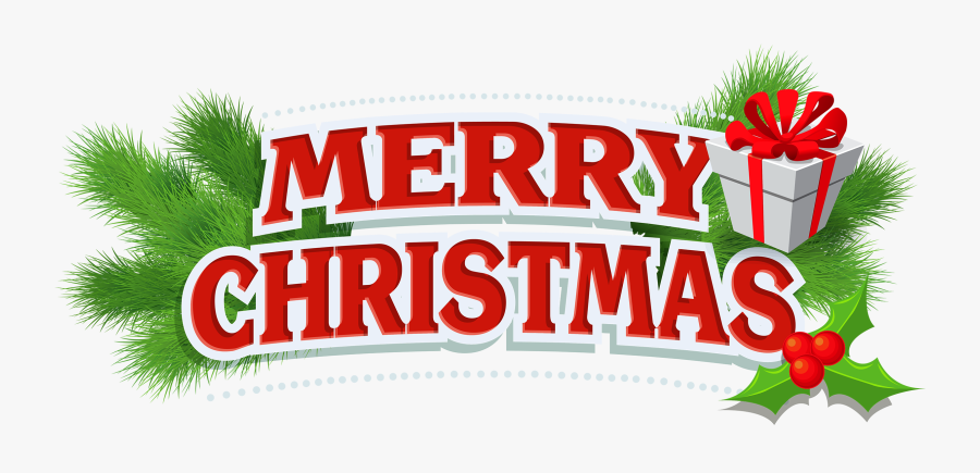 Merry Christmas Decor With Gift Png Clipart - Merry Christmas Images Png, Transparent Clipart