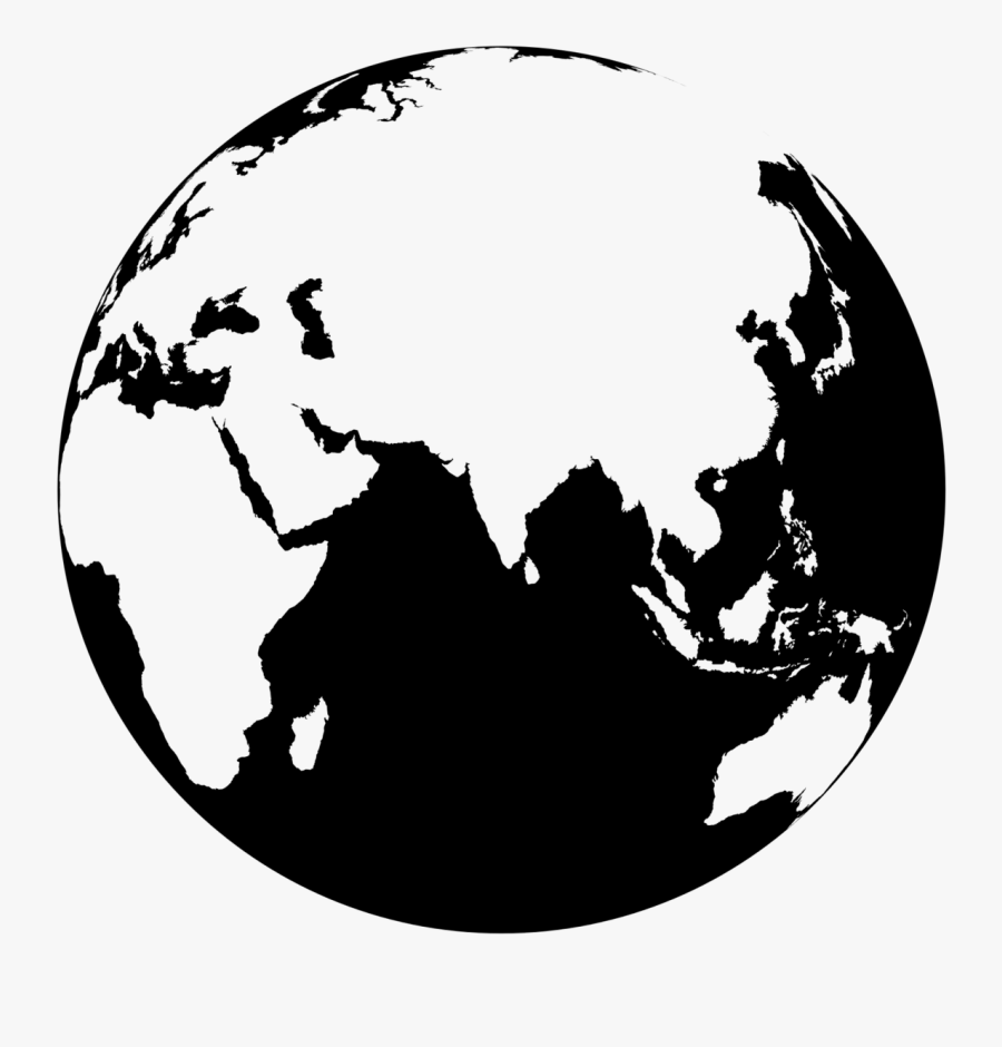 Globe World Map Clip Art - Globe Png Black And White, Transparent Clipart