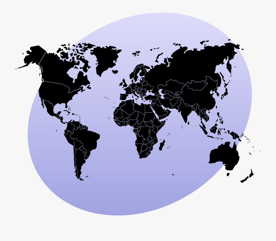 Globe World Map Continent - World Map Vector Borders, Transparent Clipart