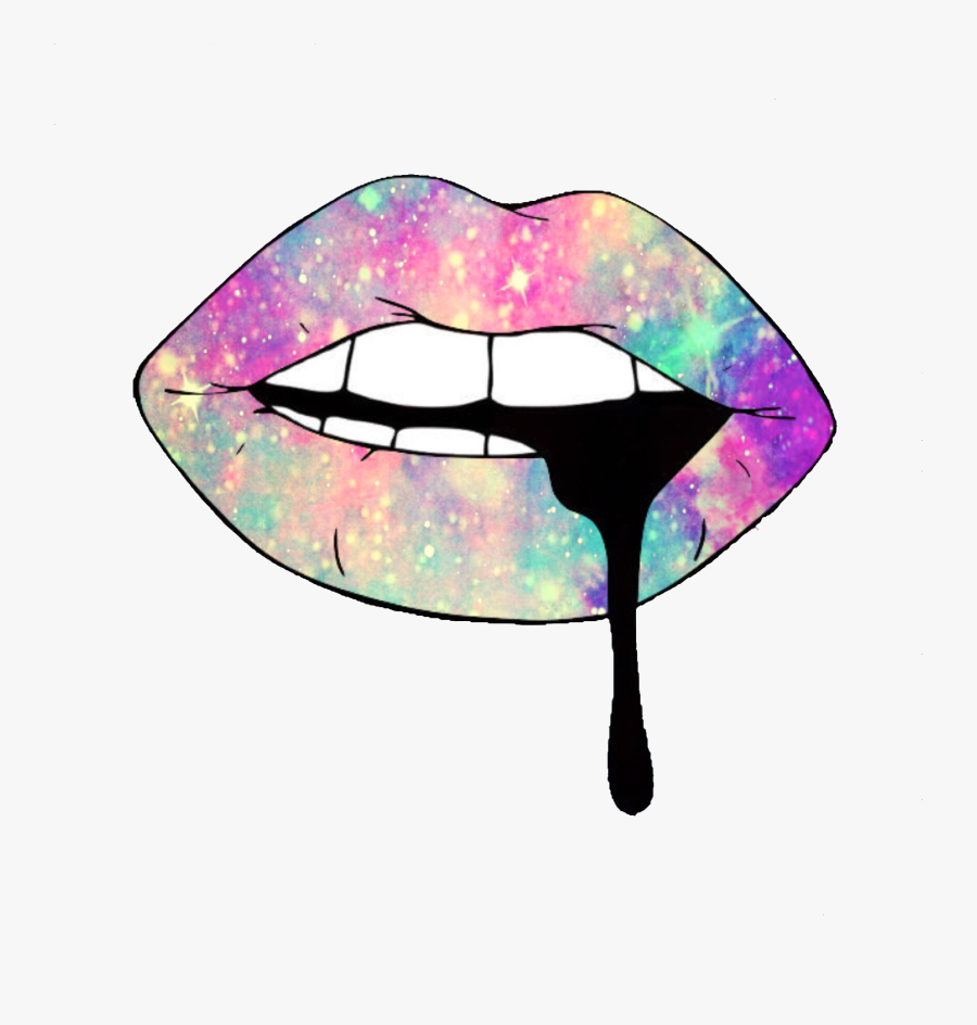 Art In Tumblr Png, Drawings, Art - Aesthetic Lips Drawing, Transparent Clipart