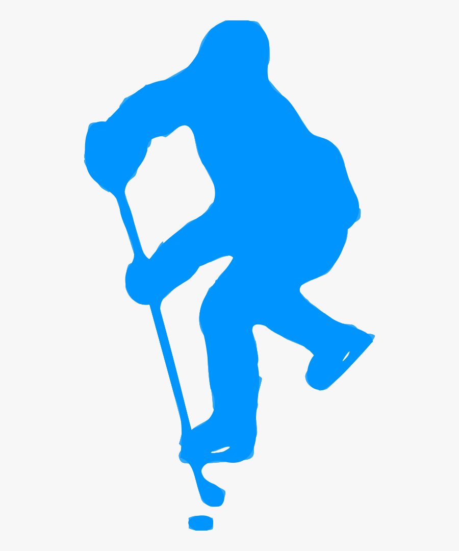 Silhouette Hockey - Hockey Player Png Blue, Transparent Clipart