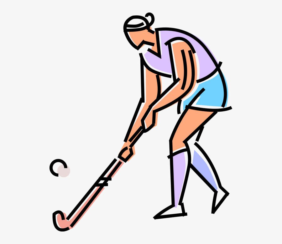 Vector Illustration Of Team Sport Of Field Hockey Player - Field Hockey, Transparent Clipart