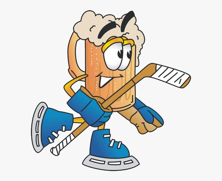 Clip Art Cartoon Hockey Player - Beer League Hockey Logo, Transparent Clipart