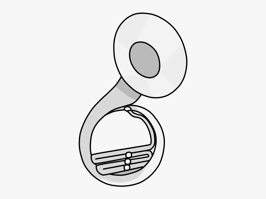 Sousaphone Drawing Mellophone Tuba Clip Art - Sousaphone Clipart Black And White, Transparent Clipart