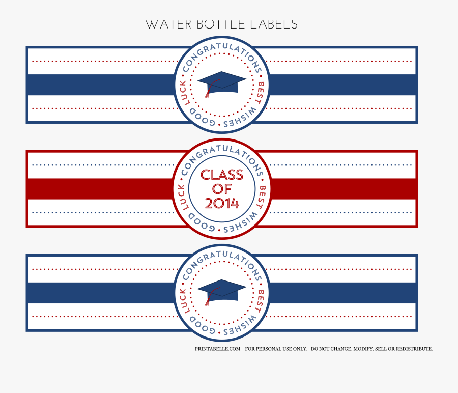 Download The Free Graduation Printables Here - Graduation Water Bottle Label Free Template, Transparent Clipart