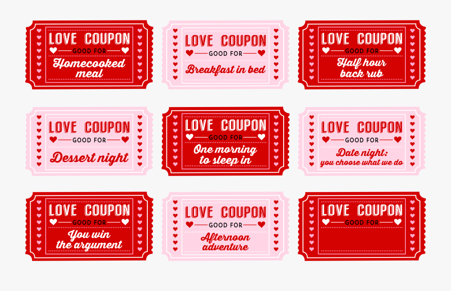 Clip Art Christmas Coupon Book Template - Valentines Day Coupon Ideas, Transparent Clipart