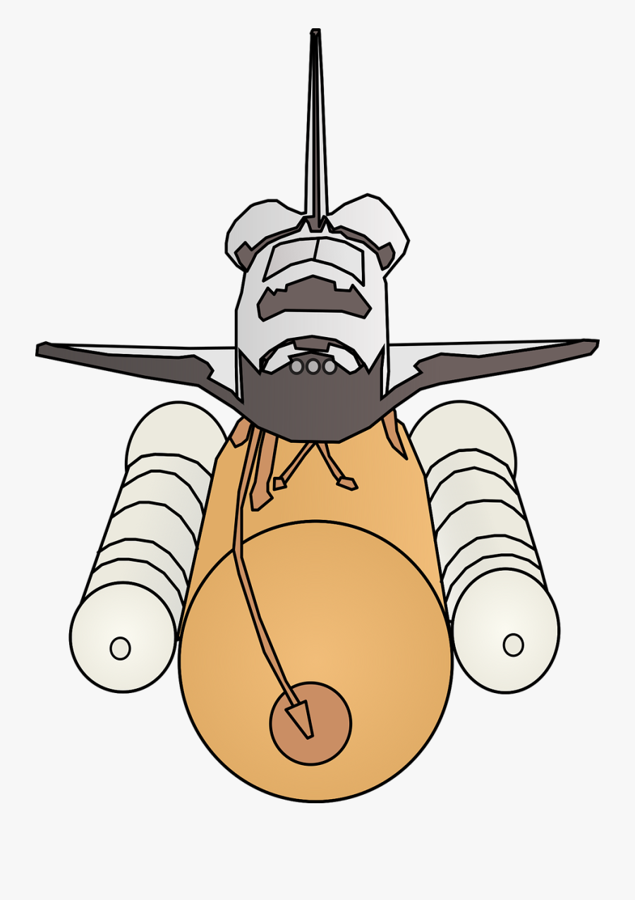 Art,carnivoran,fictional Character - Cartoon Space Shuttle Front View Png, Transparent Clipart