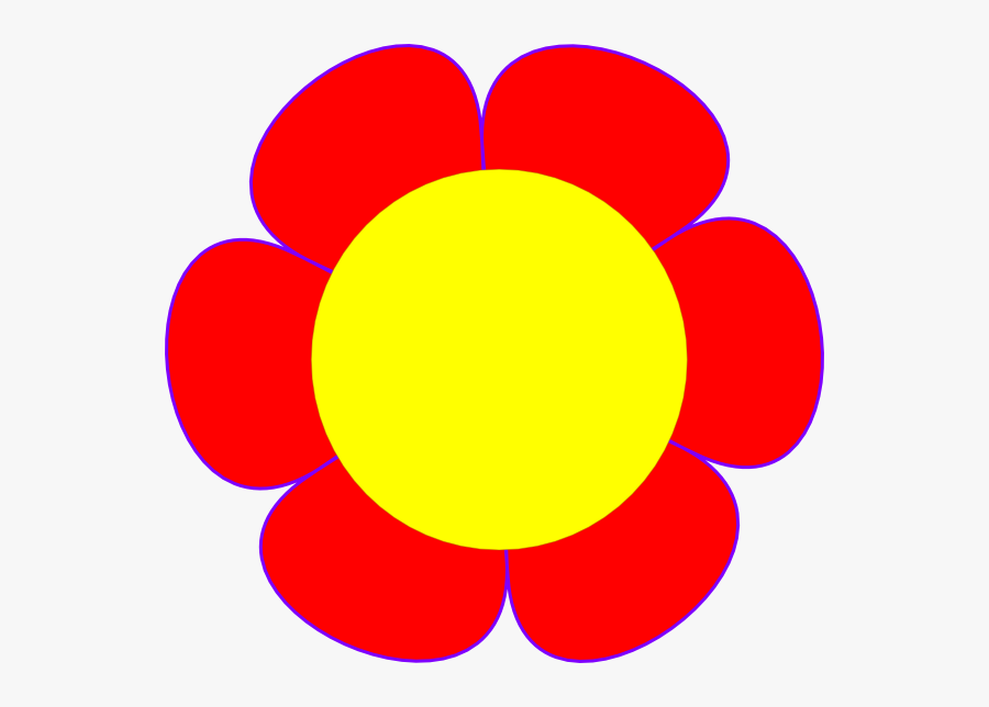 Red Flower Yellow Center Clip Art At Clker - Cute Flower Clip Art