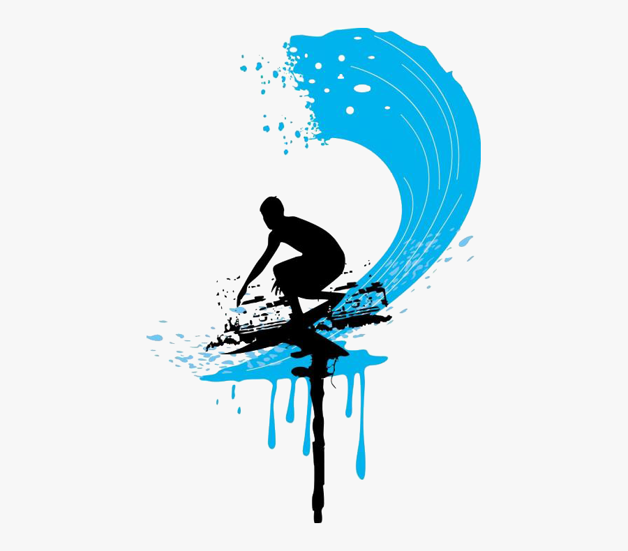 Surfing Cartoon Clip Art - Wave Surf Clipart, Transparent Clipart