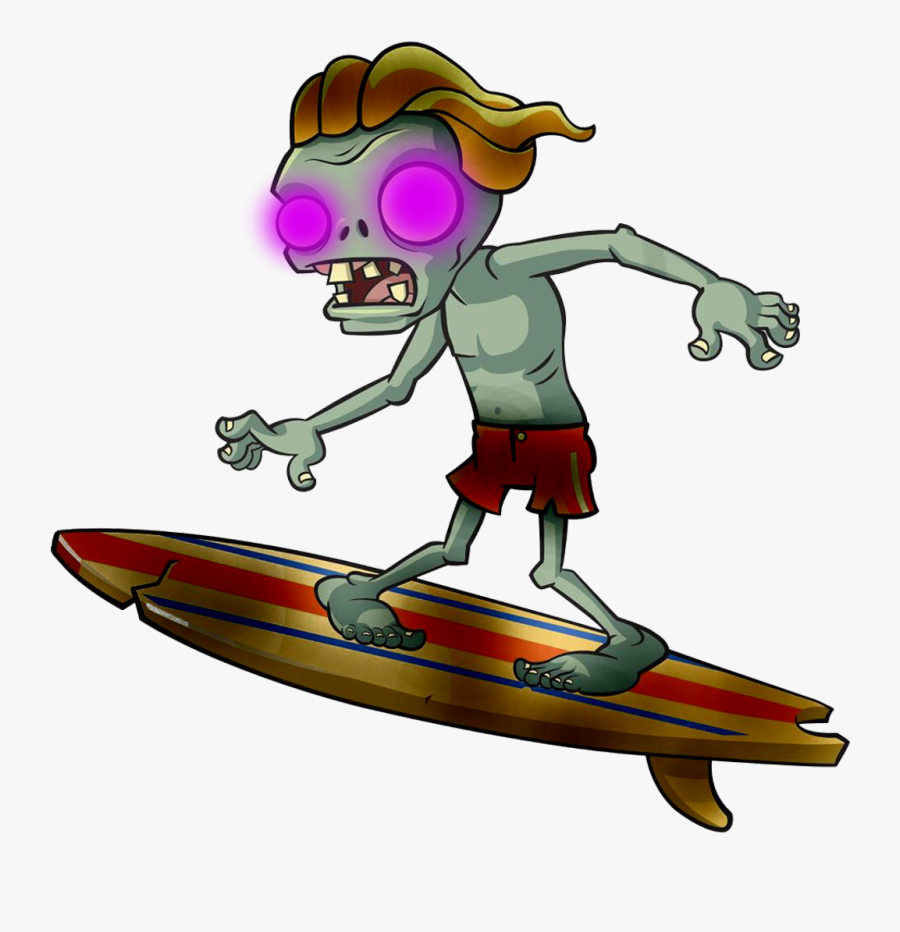 Graphic Free Stock Image Boot Leg Surfer - Plants Vs Zombies 2 Zombies Characters, Transparent Clipart