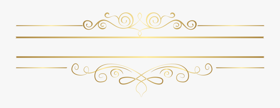 Gold Decorative Element Transparent Clip Art - Decoration Line Png Gold