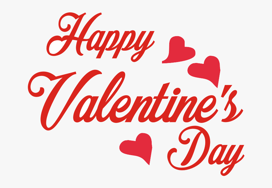 Happy Valentines Day Decorative Texts Clipart Transparent - Valentines Day Text Png, Transparent Clipart