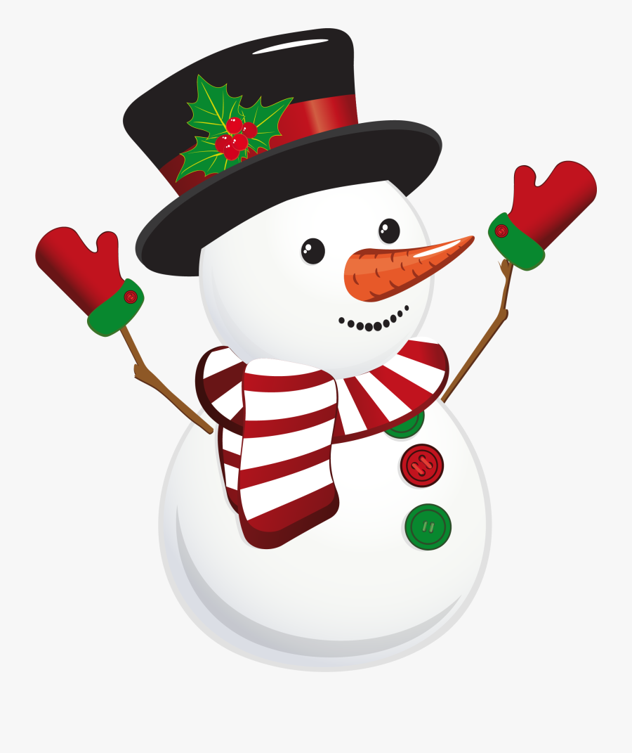 Santa Hat Png Snowman - Transparent Background Snowman Clip Art, Transparent Clipart