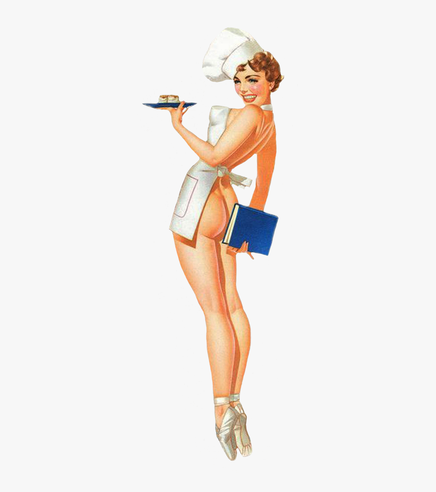 Funny Sexy Vintage Pin-up Cook - 60s Pin Up Art, Transparent Clipart