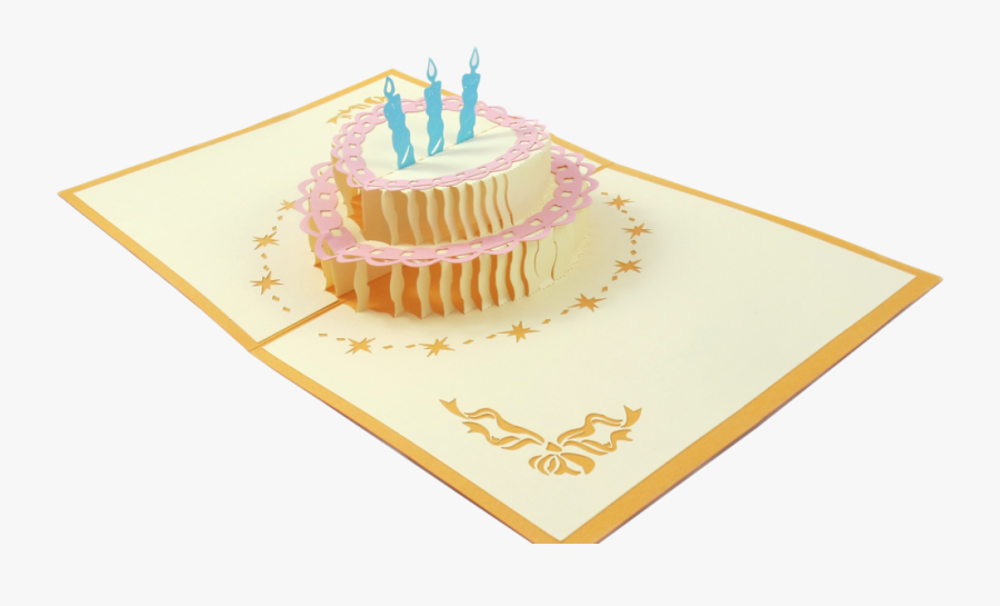 Birthday Cake 3d Pop Up Card - Pop Up Card Cake Dl, Transparent Clipart