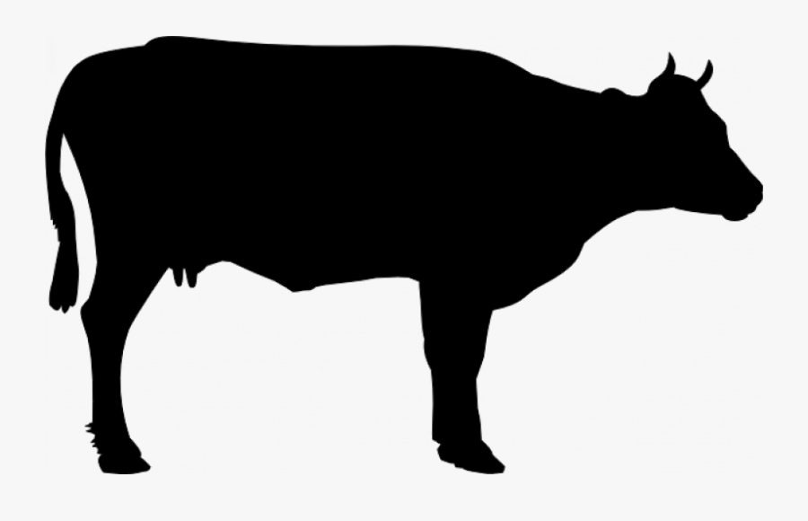 Simple Silhouette Vector Graphics Of A Cow - Cow Black Clip Art, Transparent Clipart