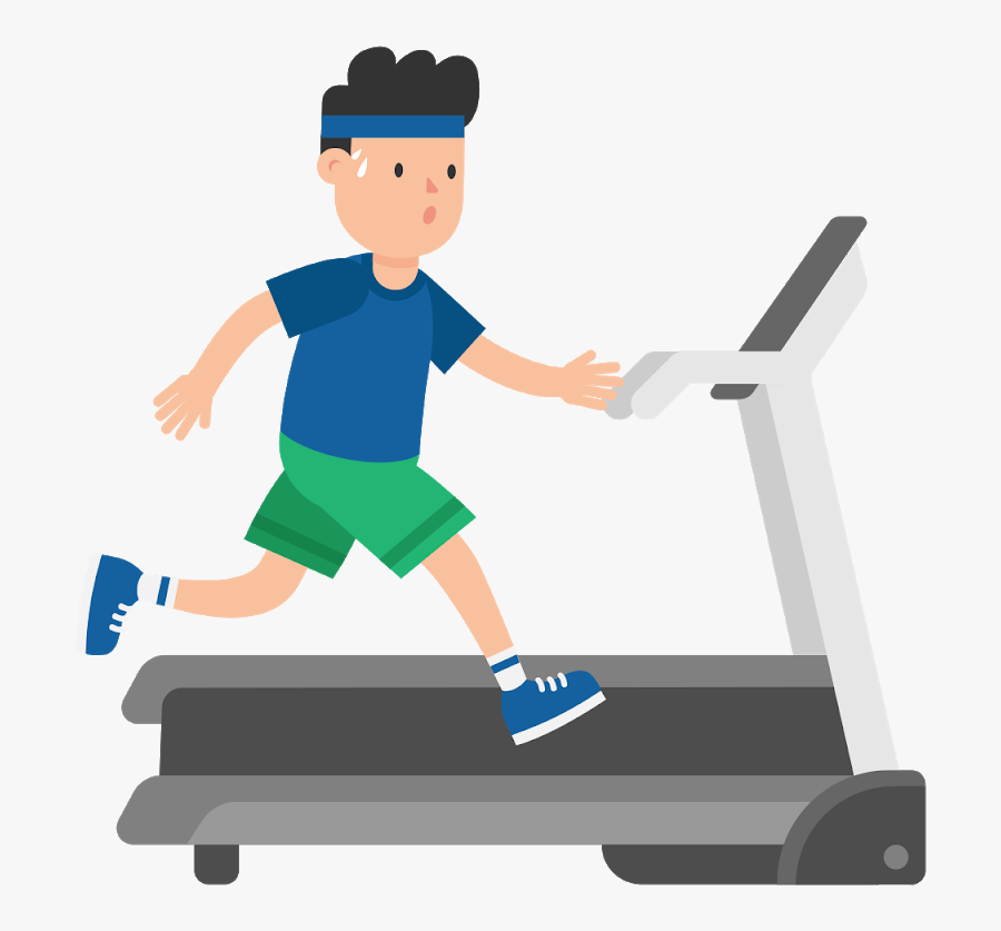 File Man On A - Running On Treadmill Cartoon, Transparent Clipart