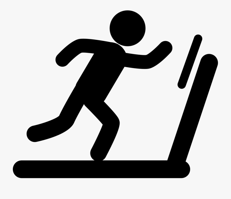 Png File Svg - Stick Figure Running On Treadmill, Transparent Clipart