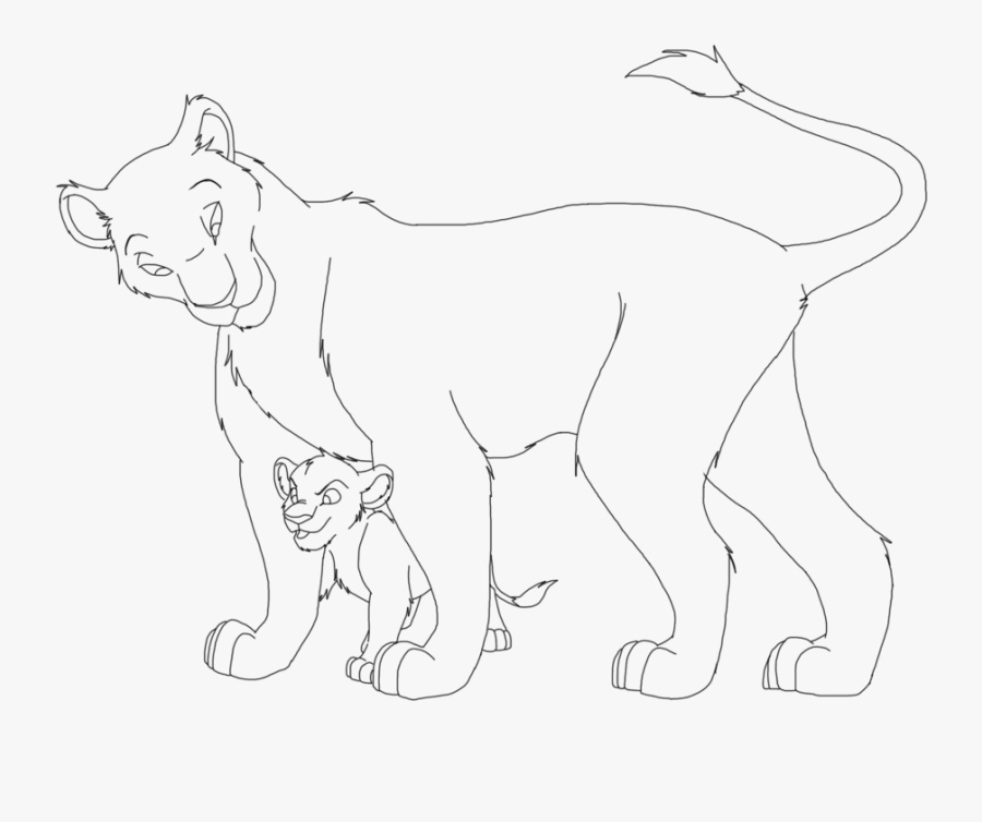 Lion And Lioness Drawing At Getdrawings - Lion King Drawing Base, Transparent Clipart