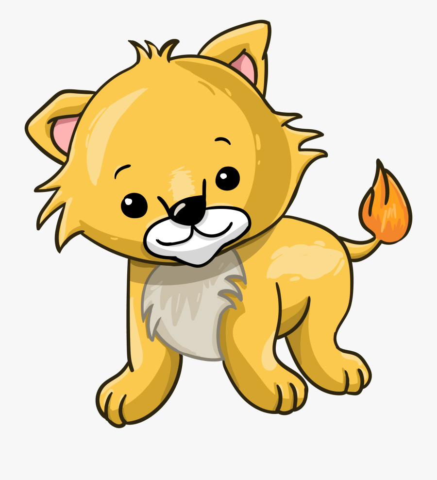 Animals, Lions, Cats, Lionet - Lion Cub Cartoon, Transparent Clipart