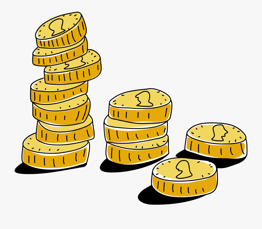 Clipart Gold Coins Illustration - Coins Illustration, Transparent Clipart