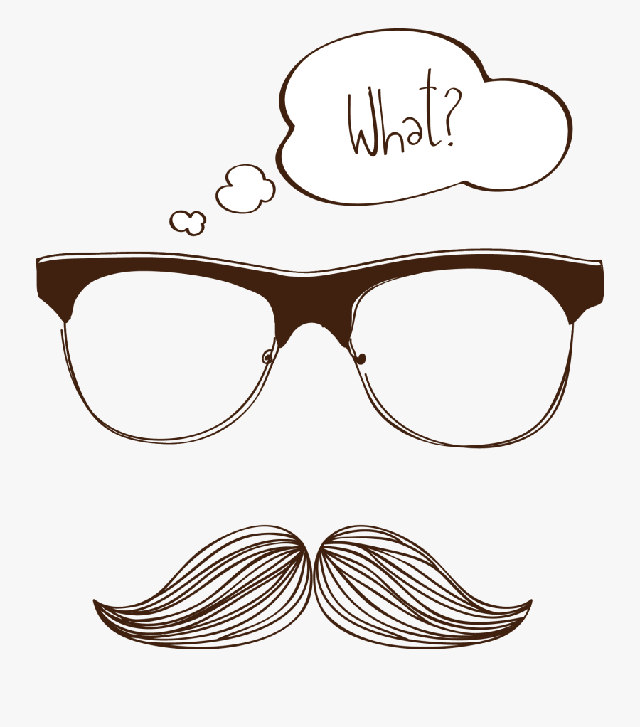 Beard Vector Moustache Drawing Glasses Png Image High - Glasses And Mustache Vector Ai, Transparent Clipart