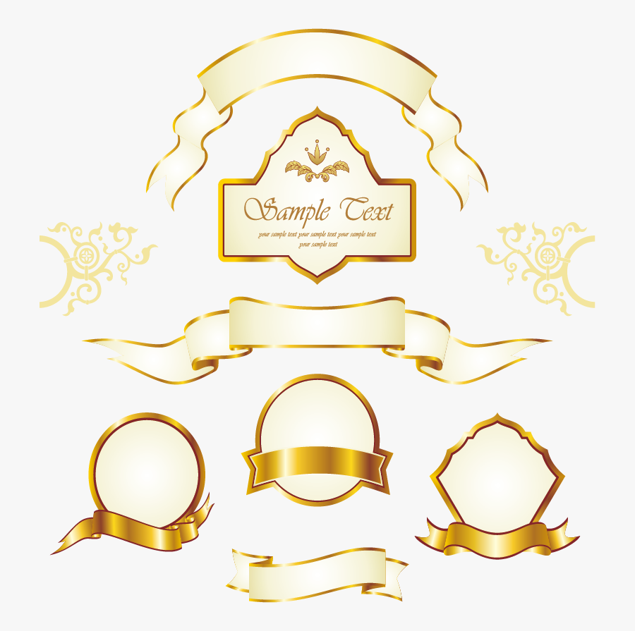 Gold Vintage Frame Royalty-free Euclidean Vector Label - Invitation Borders Wedding Invitation Png Frames, Transparent Clipart