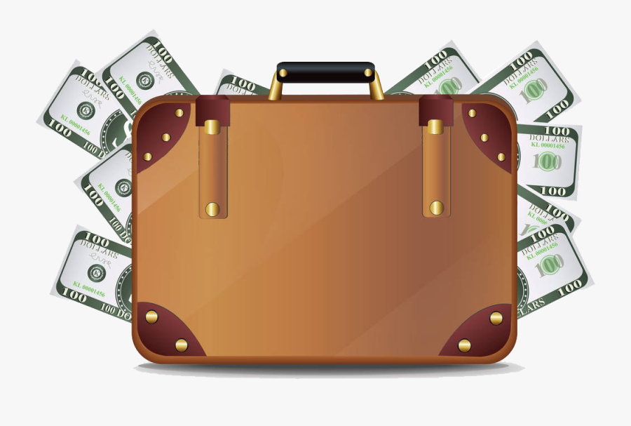 Transparent Dollars Clipart - Suitcase With Money Png, Transparent Clipart