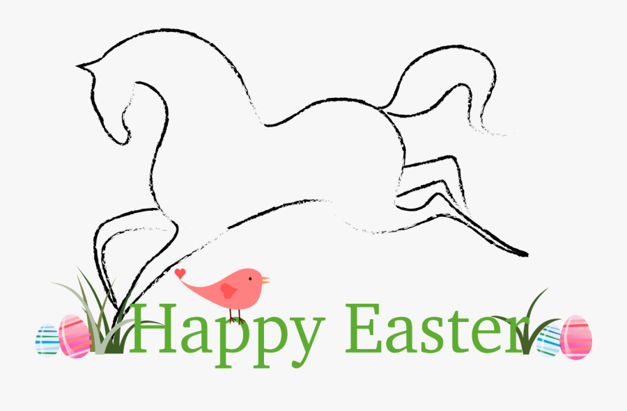 Happy Easter With Horses, Transparent Clipart