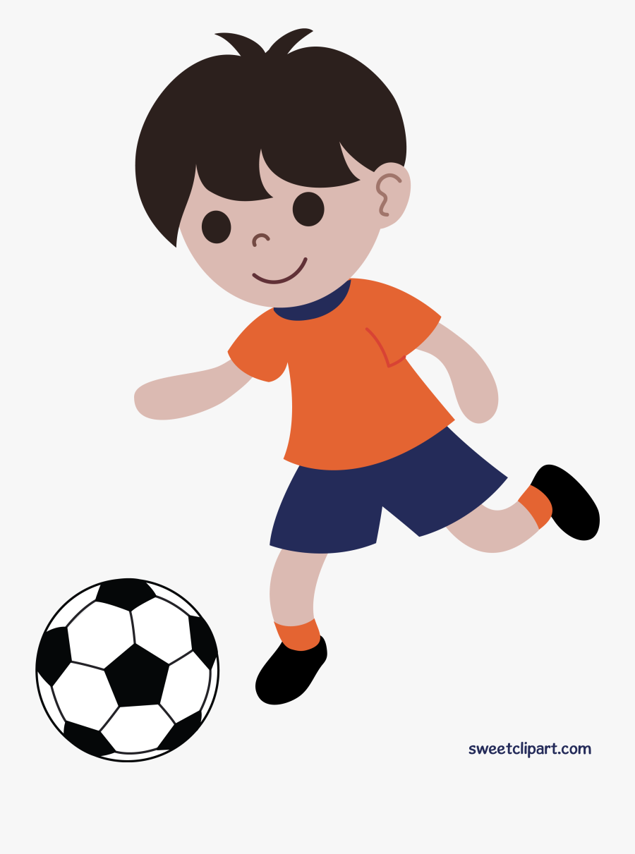 Boy Playing Soccer Or Football Clip Art - Boy Playing Soccer Clipart, Transparent Clipart