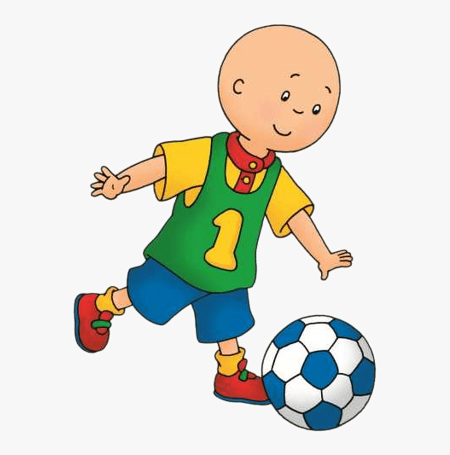 Children Playing Football Clipart - Caillou Soccer, Transparent Clipart