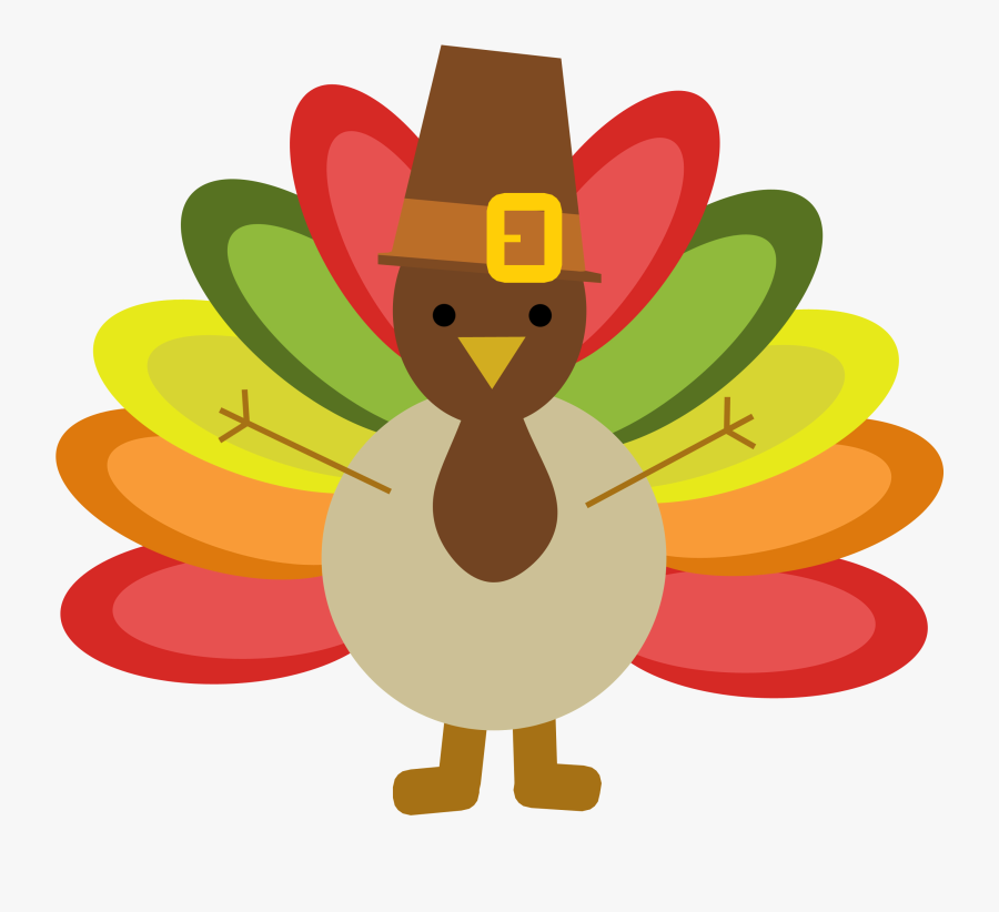 Turkey Clipart Cartoon Color Feathers Hat Thanksgiving - Thanksgiving Turkey Clipart, Transparent Clipart