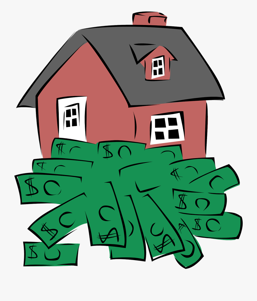 House Sitting On A Pile Of Money - Free Real Estate Clip Art, Transparent Clipart