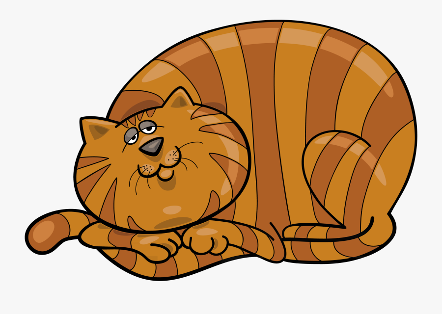 Vector logo on which an abstract image of a fat and striped cat with sausag...