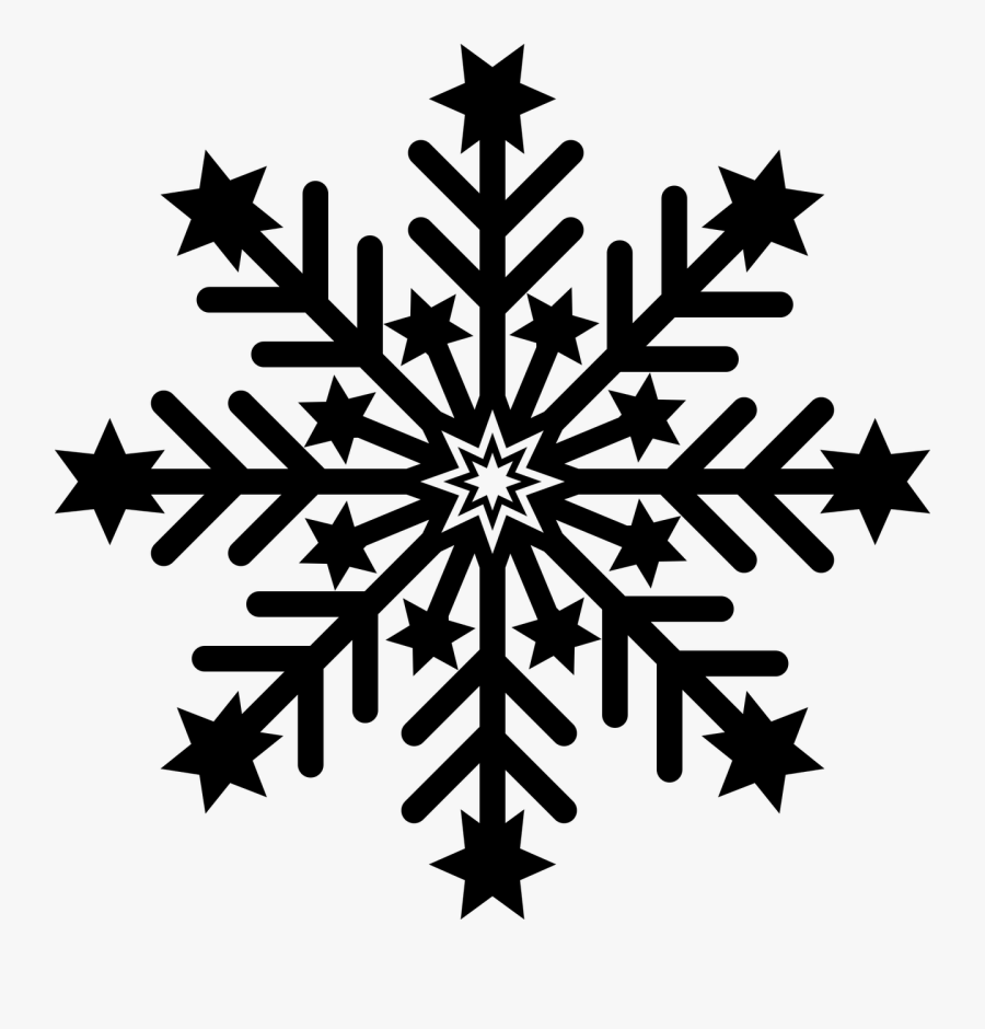Transparent Snowflake Clipart - Schneeflocke Clipart Schwarz Weiß, Transparent Clipart