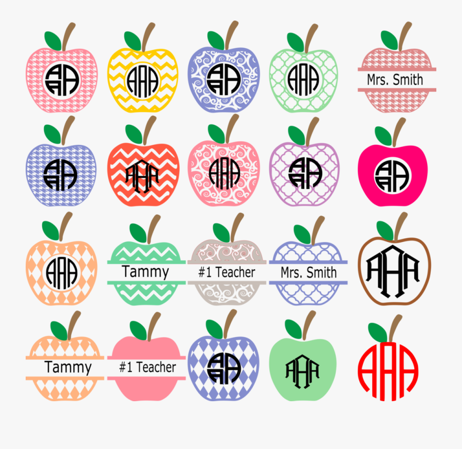 Download Split Apple Clipart Monogram Cute Teacher Apple Clip Art Black And White Free Transparent Clipart Clipartkey